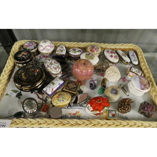 1299 - Tray Lot - Assorted Collectors Pill & Trinket Boxes.