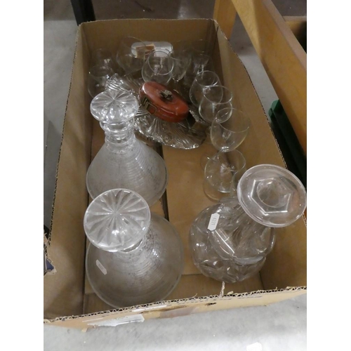 1317 - Box - Glass Decanters & Wine Glasses.