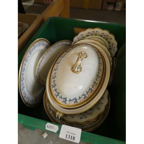 1318 - Box - Assorted Dinnerware.