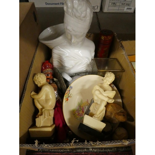 1334 - Box - Resin Figures, Pottery etc.