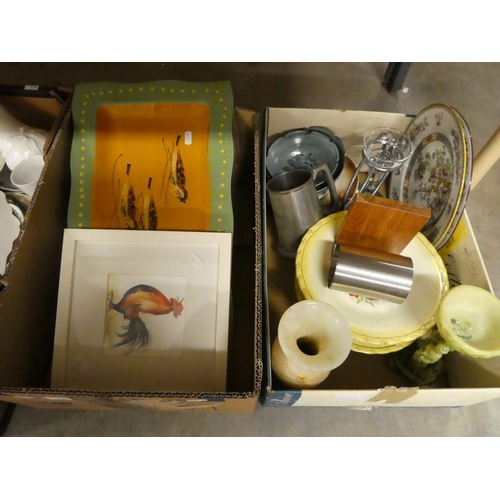 1337 - Two Boxes - Kitchenware, Watercolour etc.