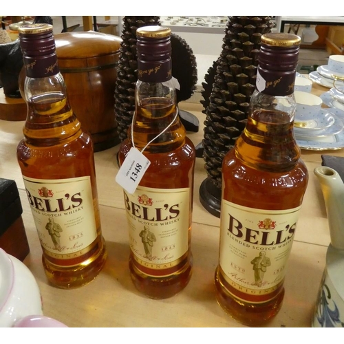 1348 - Three Bottles of Bells Scotch Whisky.