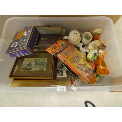 1426 - Box - Prints, Games, Pottery etc.