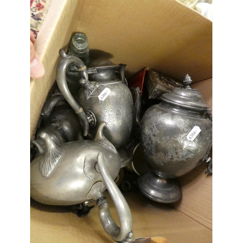 2087 - Box - Pewter, Glassware etc.