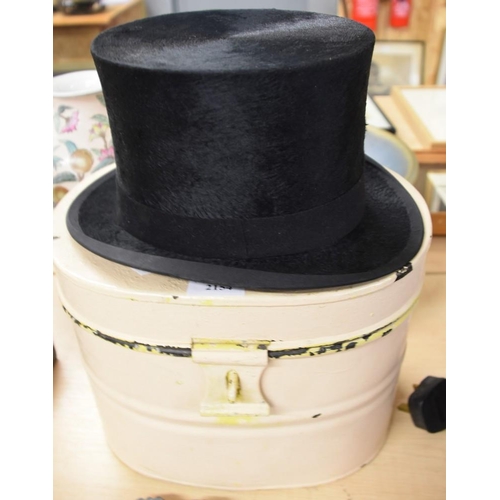 2154 - Black Top Hat (small size) in Painted Japanese Metal Case