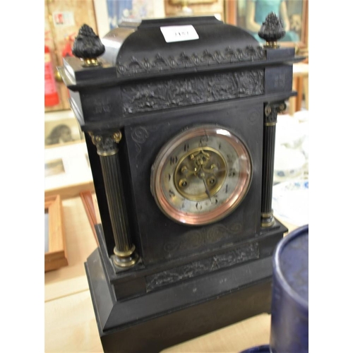 2157 - Large Victorian Slate Mantel Clock