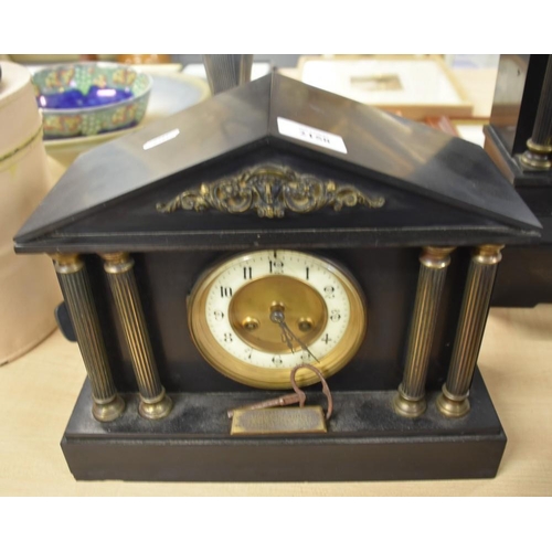 2158 - Victorian Slate Mantle Clock