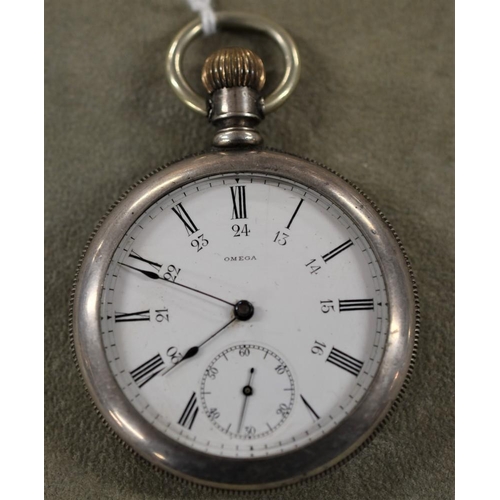 2186 - Silver Omega Pocket Watch