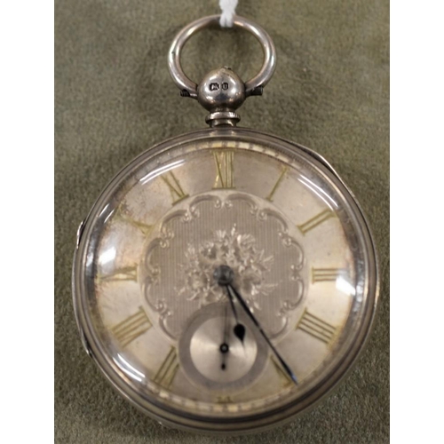 2187 - Silver Pocket Watch - Silvered Dial