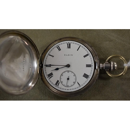 2190 - Elgin Hunter Silver Cased Pocket Watch