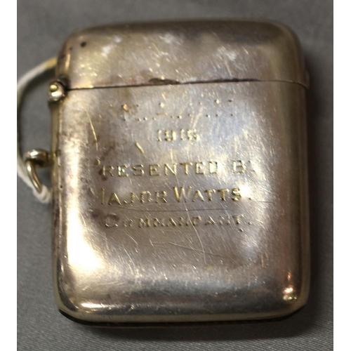 2233 - Birmingham Silver Vesta Case , hallmarked 1916.