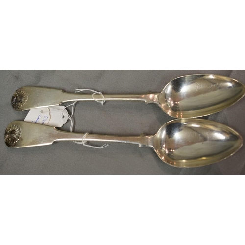 2239 - Pair of George III Edinburgh Silver Table Spoons, 1819 - Maker Charles Dalgleish, 4.1oz troy.