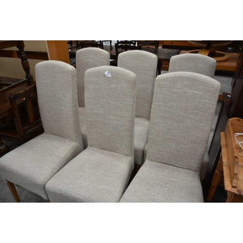 3126 - Set Of 6 Next Fabric High Back Dining Chairs