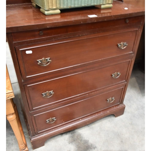 3136 - Mahogany 3 Drawer Chest With Writing Slide