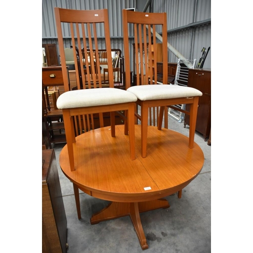 3138 - Teak Extending Dining Table & 4 Chairs