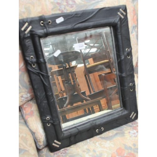 3165 - Leather Framed Wall Mirror