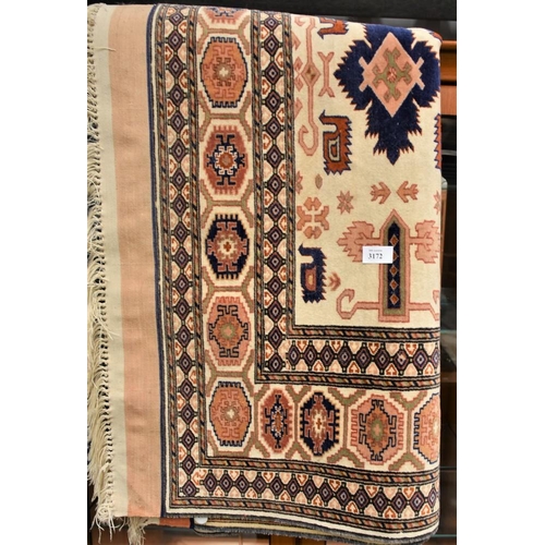 3172 - Fringe & Border Silk Geometric Rug 166 x 120cm approx.