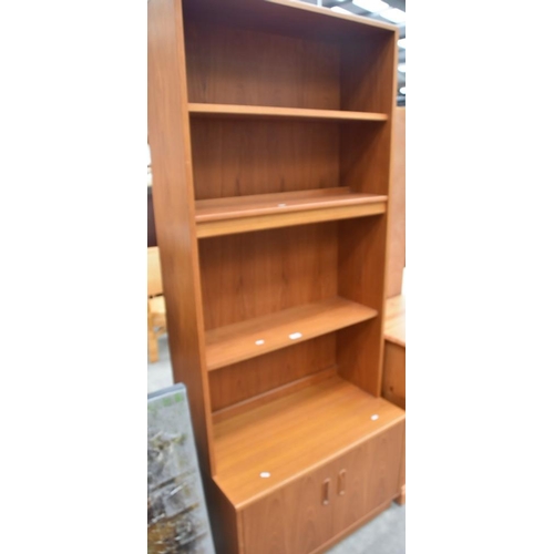 3215 - G Plan Teak Bookcase On Cabinet Base