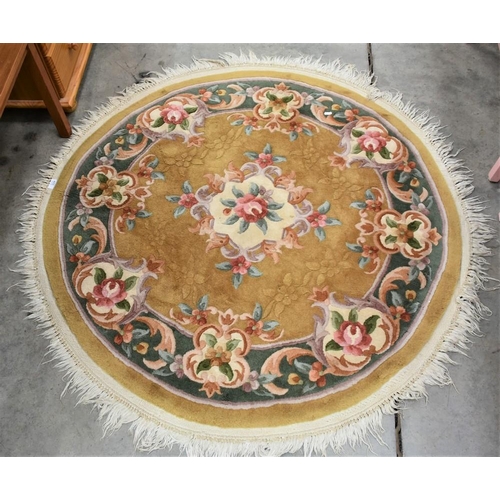 3229 - Chinese Floral Circular Rug 124cm