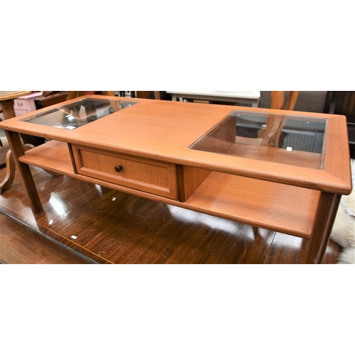 3241 - Teak Glass Top Coffee Table