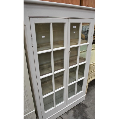 3246 - White Painted Glass Front Bookcase