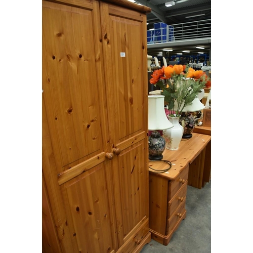 3267 - Pine Wardrobe & Dressing Table