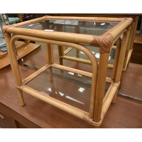 3279 - Bamboo & Glass Conservatory Table