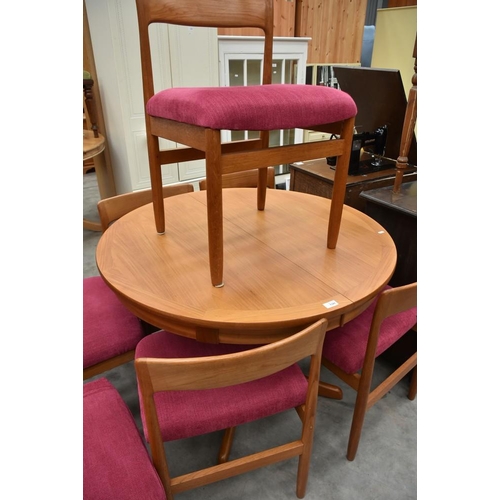 3285 - Teak Extending Dining Table & 6 Chairs