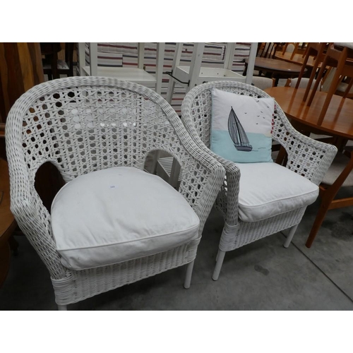 3301 - Pair Of White Painted Chairs