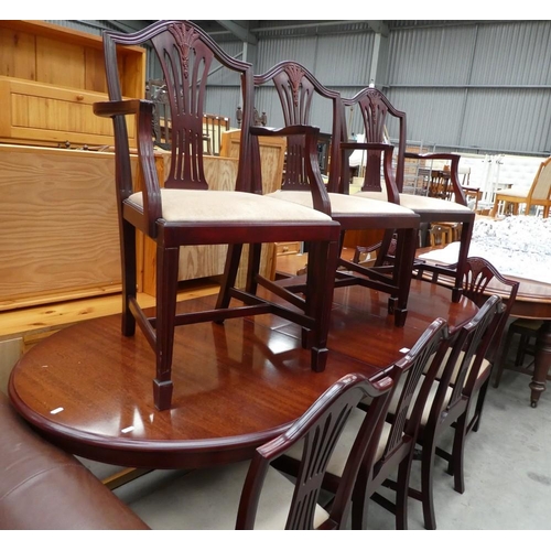 3357 - Mahogany Extending Dining Table & 8 Chairs