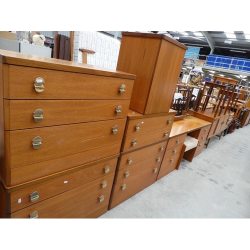 3368 - Vintage Teak Stag Bedroom Suite