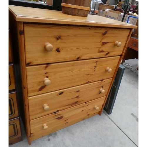 3375 - Pine 4 Drawer Chest