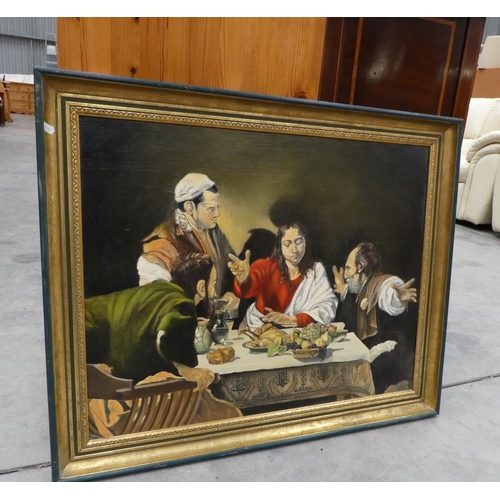 3376 - Gilt Framed Oil Painting - Religious Scene