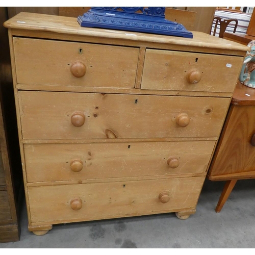 3397 - Victorian Pine 2 over 3 Drawer Chest