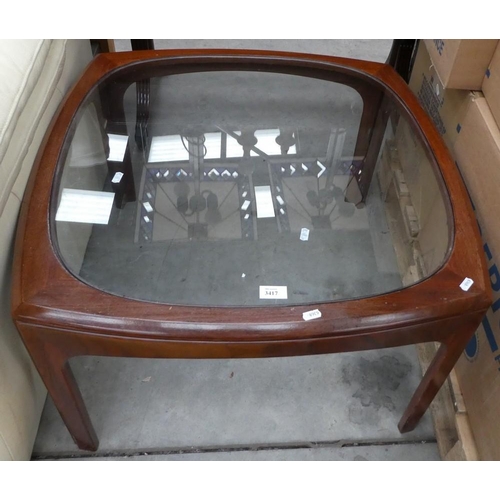 3417 - Teak Glass Top Coffee Table