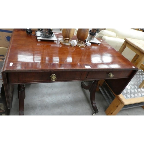 3424 - Mahogany Sofa Table With 2 Drawers