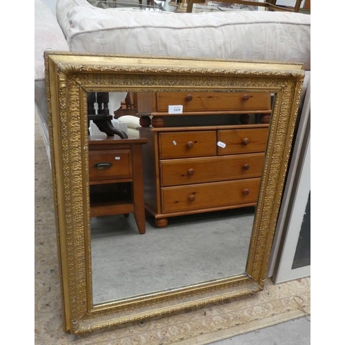 3439 - Oblong Gilt Framed Mirror