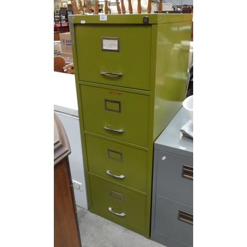 3452 - Metal 4 Drawer Filing Cabinet With Key