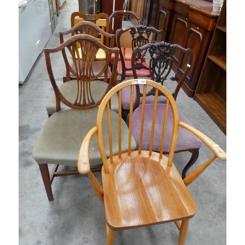 3465 - 9 Mixed Antique & Modern Kitchen Chairs