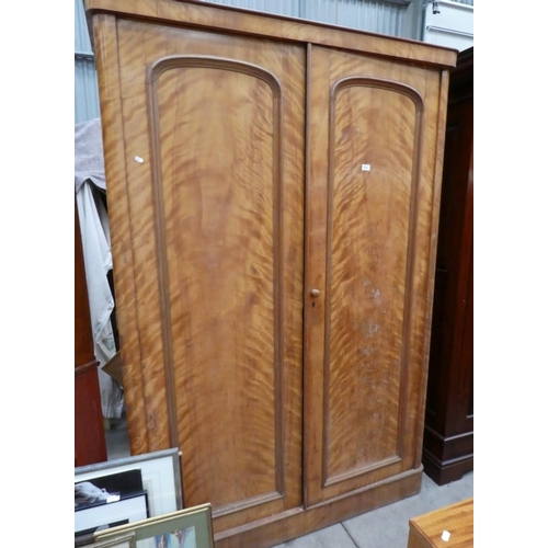 3472 - Victorian Satin Birch Double Door Wardrobe