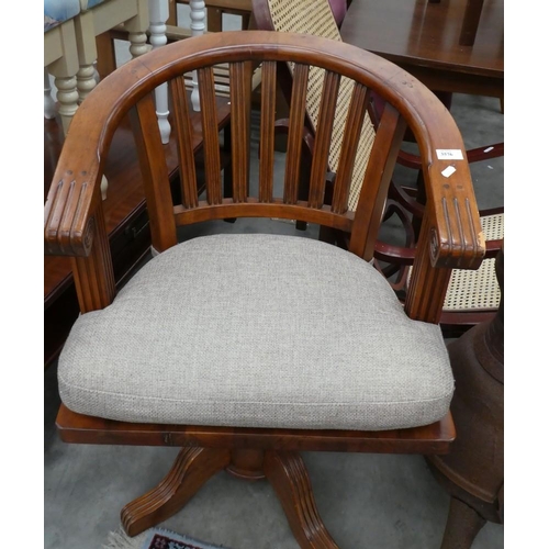 3576 - Swivel Desk Chair With Seat Cushion by Reclaimed