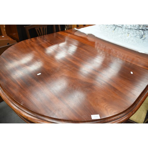 3358 - Victorian Mahogany Wind-Out Dining Table, 2 Leaf's & 6 Chairs