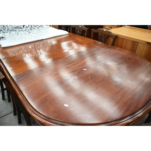 3358 - Victorian Mahogany Wind-Out Dining Table, 2 Leaf's & 6 Chairs