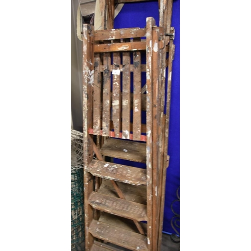 18 - 2 Vintage Wooden Step Ladders