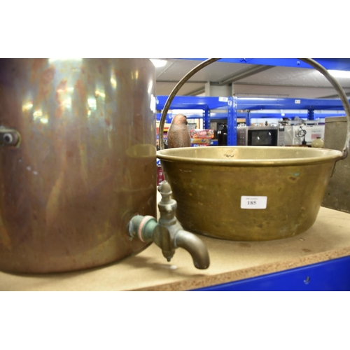 185 - Brass Jelly Pan & Brass Water Urn