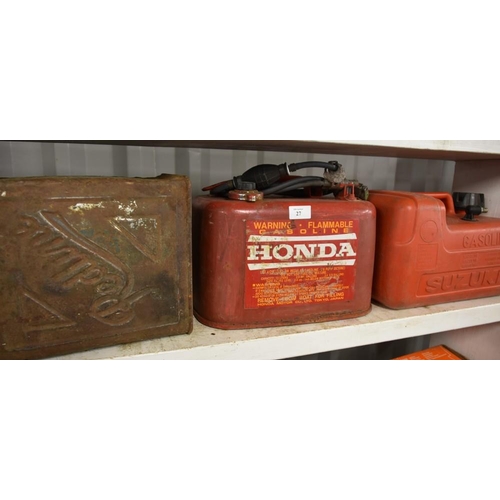 27 - Vintage Redline Petrol Can & 2 Boat Petrol Cans