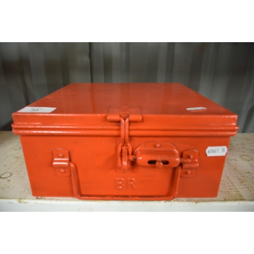 32 - Red Painted British Rail Tool Box