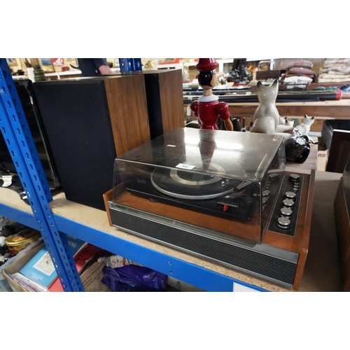 354 - Vintage Garrard Record Player & Speakers.