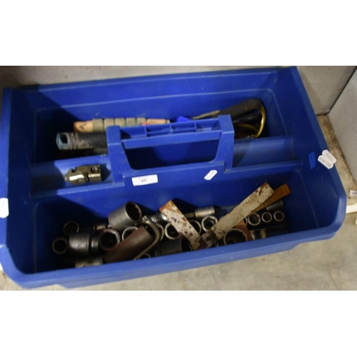 40 - Blue Woolworths Tool Box & Tools