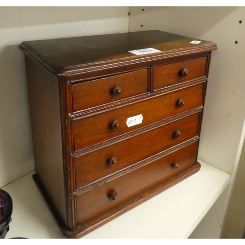 1072 - Miniature Two Over Three Chest of Drawers.